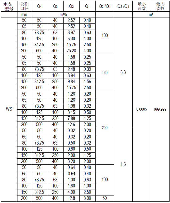 直讀遠(yuǎn)傳大口徑水表-WS型